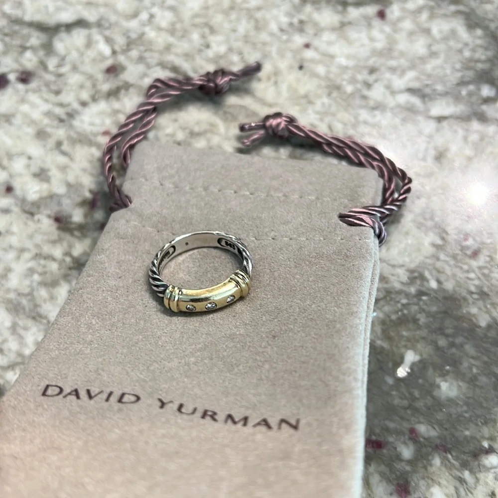 David Yurman gold and silver Diamond ring